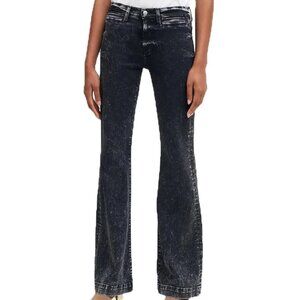 7 For All Mankind Dojo Original Denim Flared Jeans 26 Black Kings Wash NWT